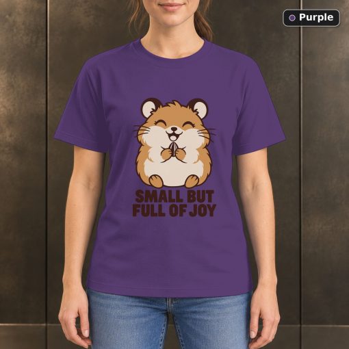 Small But Full of Joy Hamster T-Shirt, Minimalist Pet Graphic 5