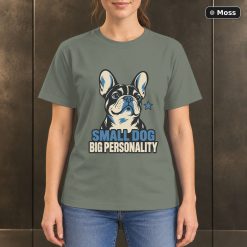 Small Dog Big Personality T-Shirt, French Bulldog Graphic 8