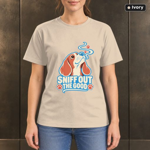 Sniff Out the Good T-Shirt, Colorful Beagle Dog Graphic 2