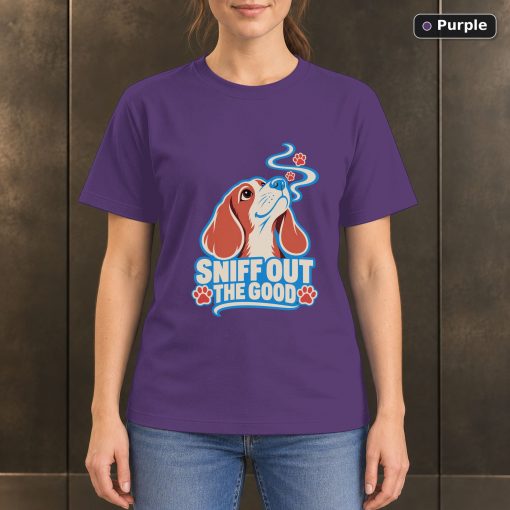 Sniff Out the Good T-Shirt, Colorful Beagle Dog Graphic 5