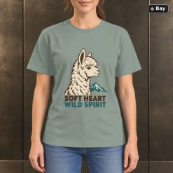 Soft Heart Wild Spirit Alpaca T-Shirt, Minimalist Animal Graphic