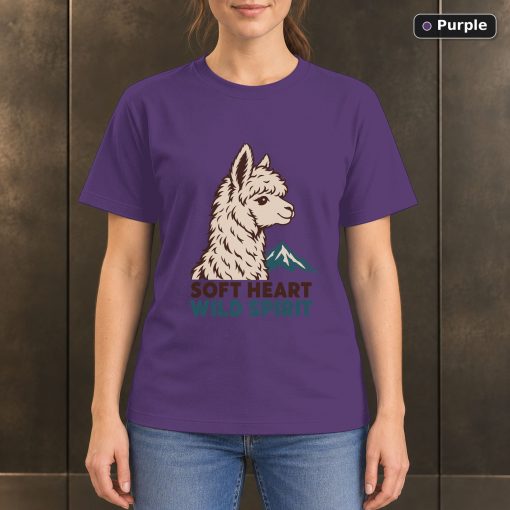 Soft Heart Wild Spirit Alpaca T-Shirt, Minimalist Animal Graphic 5
