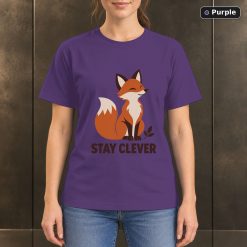 Stay Clever Fox T-Shirt, Minimalist Woodland Nature Graphic 10