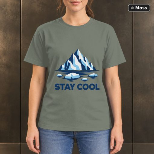 Stay Cool Glacier T-Shirt, Minimalist Arctic Nature Graphic 3