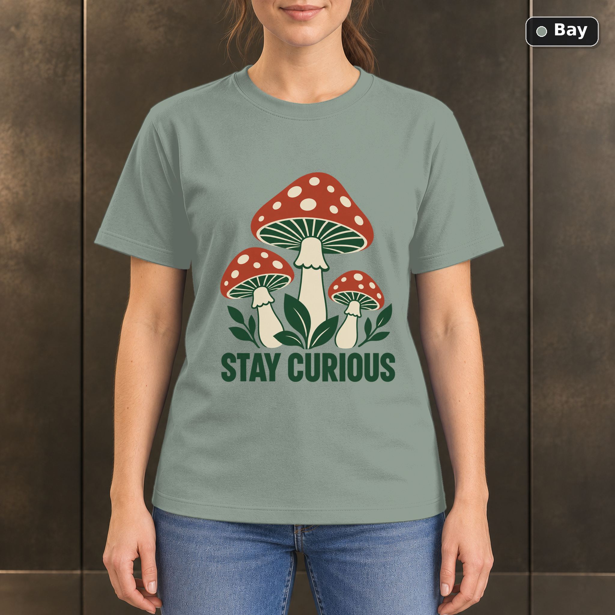 Stay Curious Mushroom T-Shirt, Minimalist Woodland Nature Graphic Stay Curious Mushroom T-Shirt, Minimalist Woodland Nature Graphic