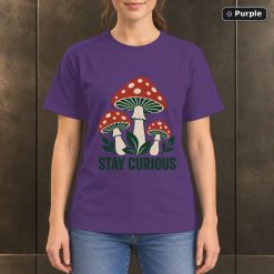 Stay Curious Mushroom T-Shirt, Minimalist Woodland Nature Graphic 10