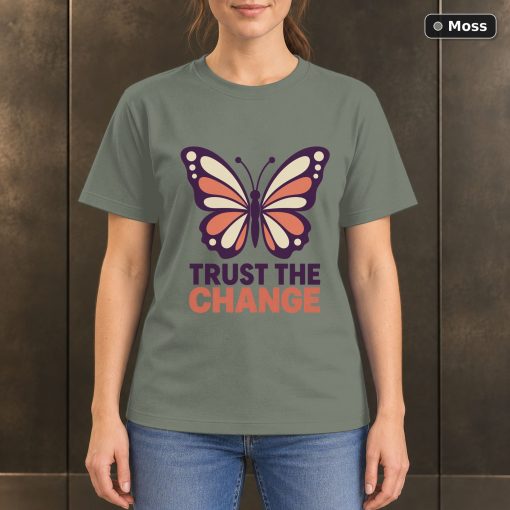 Trust the Change Butterfly T-Shirt, Minimalist Nature Graphic 3