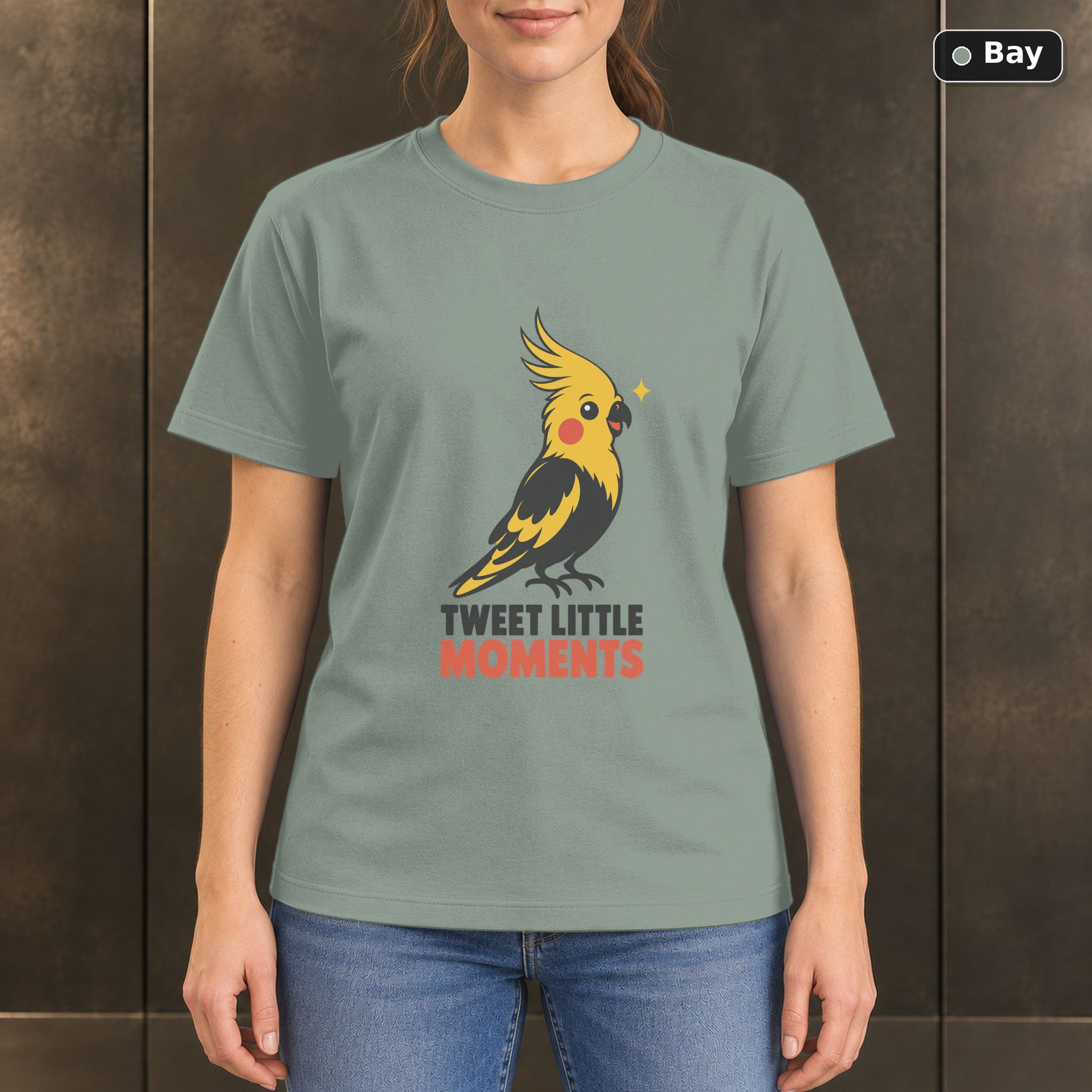 Tweet Little Moments Cockatiel T-Shirt, Minimalist Pet Bird Graphic Tweet Little Moments Cockatiel T-Shirt, Minimalist Pet Bird Graphic
