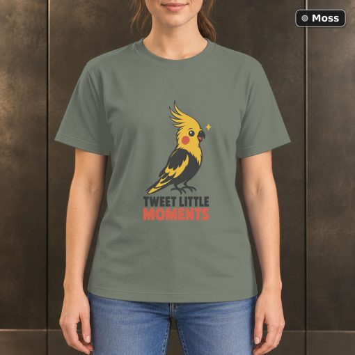 Tweet Little Moments Cockatiel T-Shirt, Minimalist Pet Bird Graphic 3