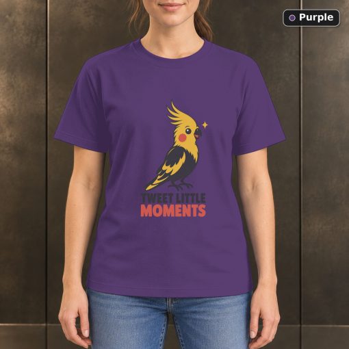 Tweet Little Moments Cockatiel T-Shirt, Minimalist Pet Bird Graphic 5
