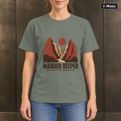Wander Deeper Canyon T-Shirt, Minimalist Desert Nature Graphic 8
