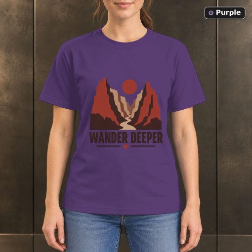 Wander Deeper Canyon T-Shirt, Minimalist Desert Nature Graphic 5