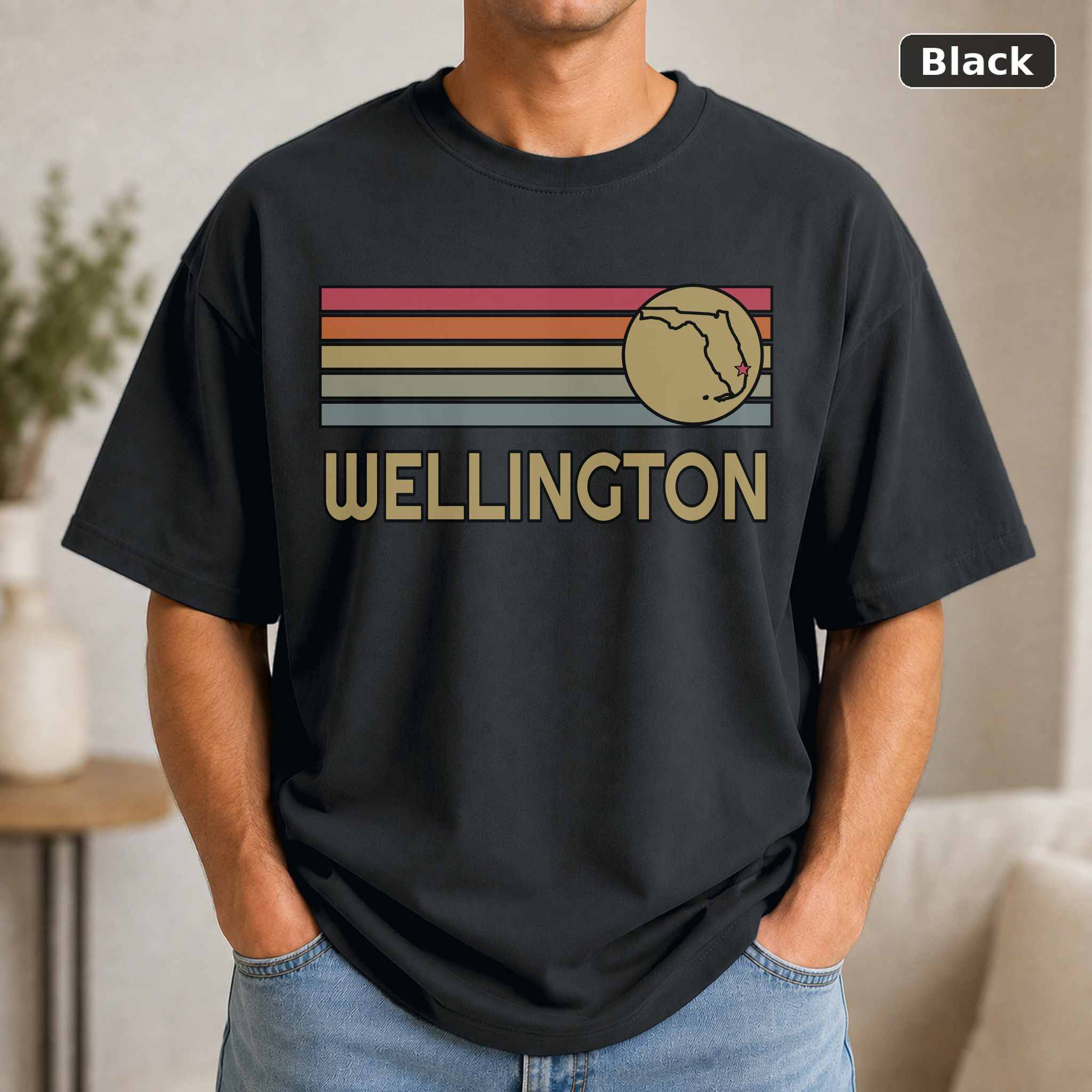 Wellington Florida Retro State Map T-Shirt Design