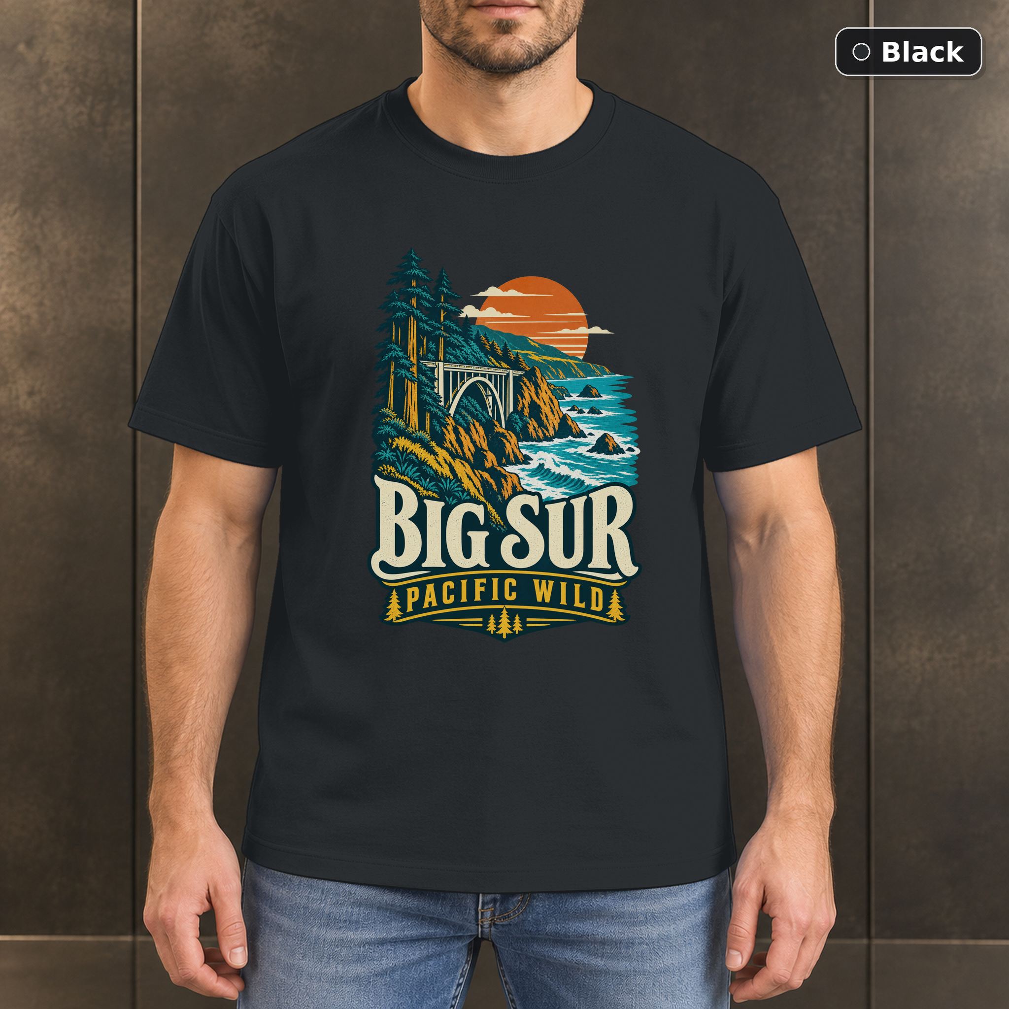 Big Sur California Retro Coastal T-Shirt Design Big Sur California Retro Coastal T-Shirt Design