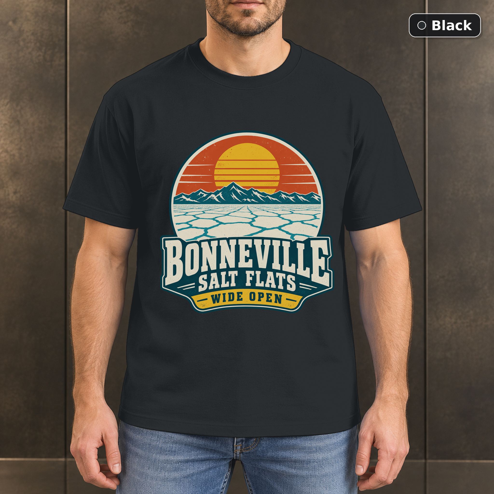 Bonneville Salt Flats Utah Retro T-Shirt Design Bonneville Salt Flats Utah Retro T-Shirt Design