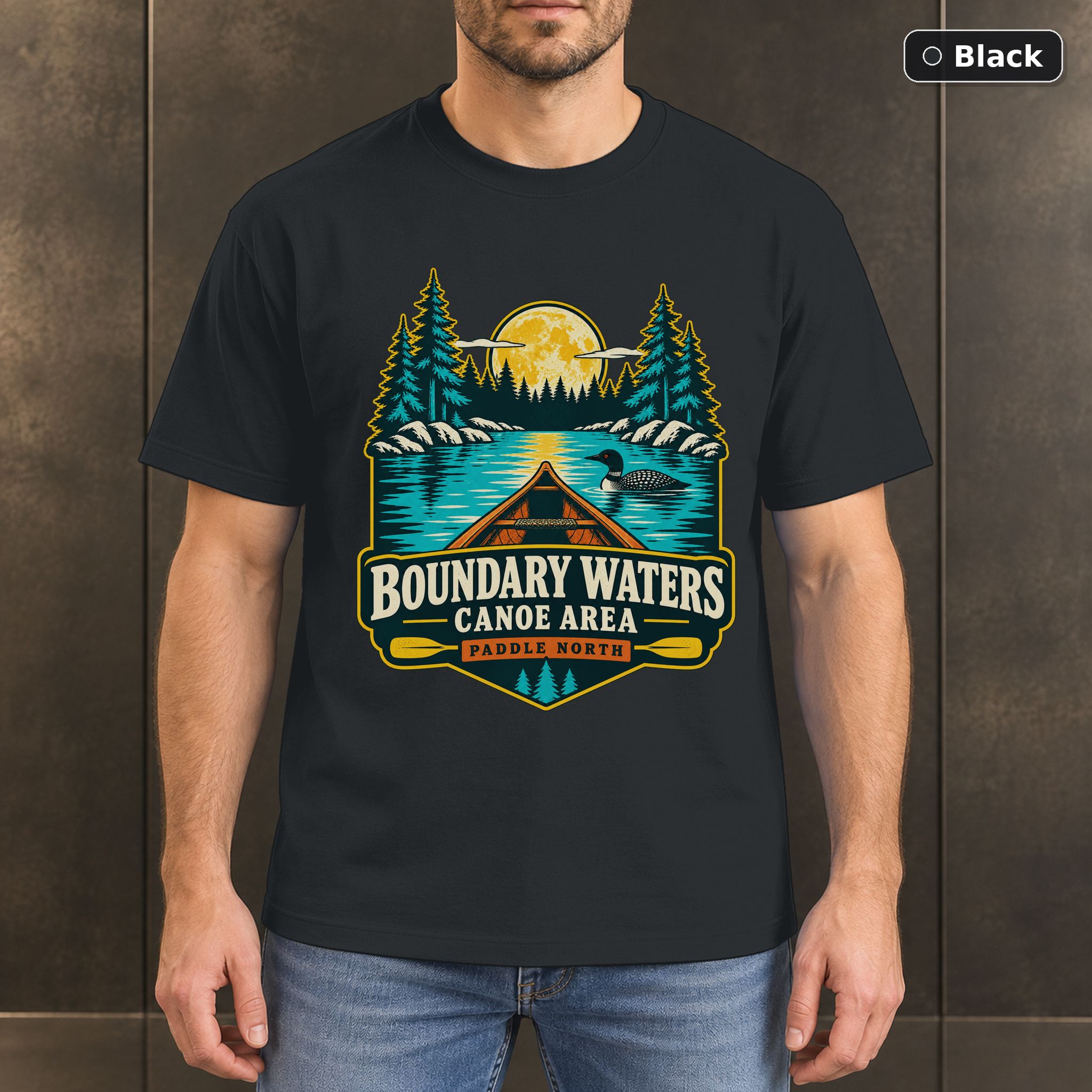 Boundary Waters Minnesota Retro T-Shirt Design Boundary Waters Minnesota Retro T-Shirt Design