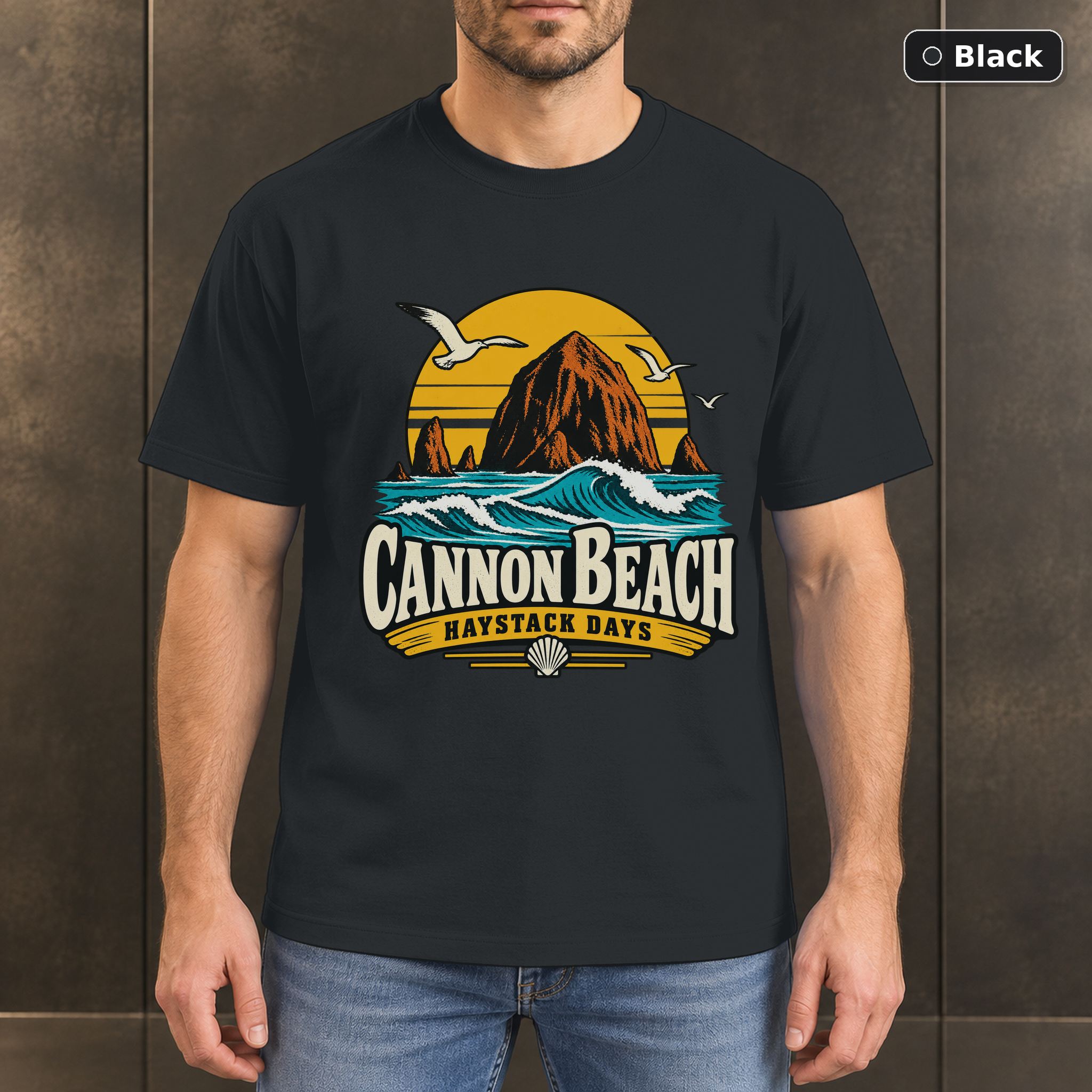 Cannon Beach Oregon Vintage T-Shirt Design Cannon Beach Oregon Vintage T-Shirt Design