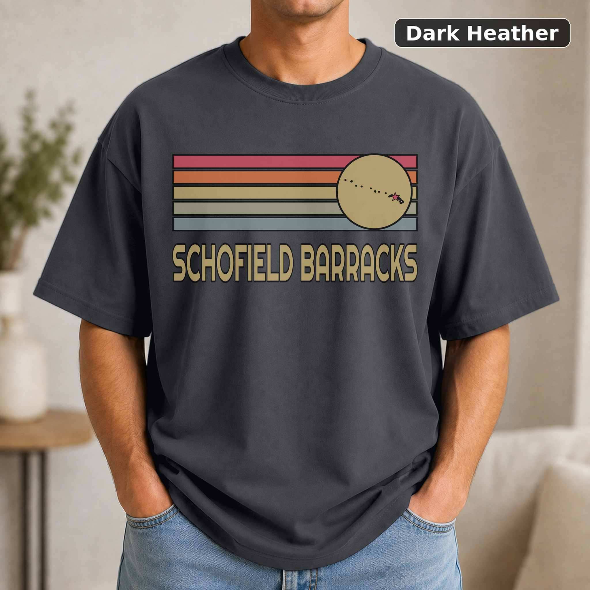 Schofield Barracks Hawaii Retro Map T-Shirt, Vintage Hometown Pride Graphic Tee, State Souvenir Gift 3