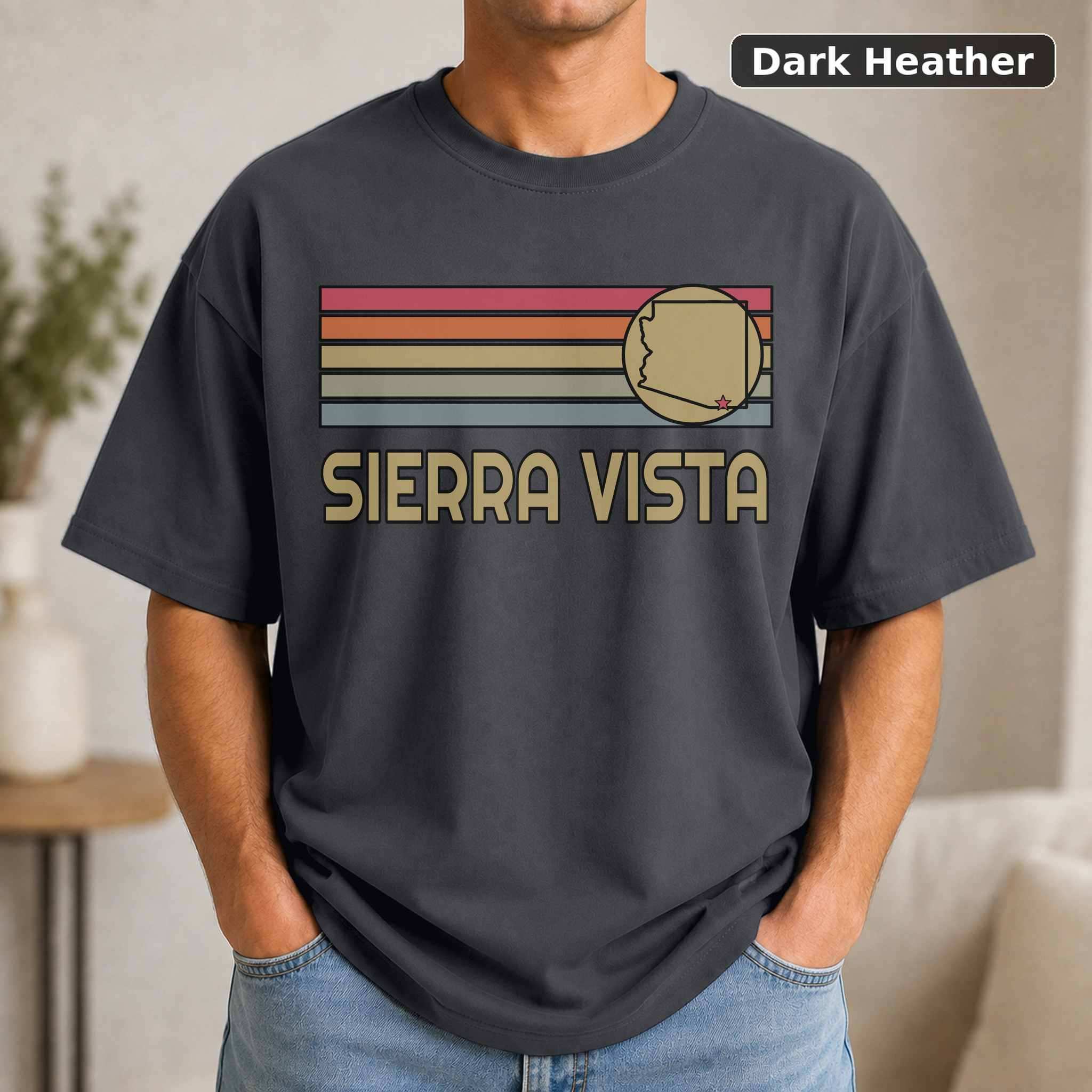 Sierra Vista Arizona Retro Map T-Shirt, Vintage Hometown Pride Graphic Tee, State Souvenir Gift 3