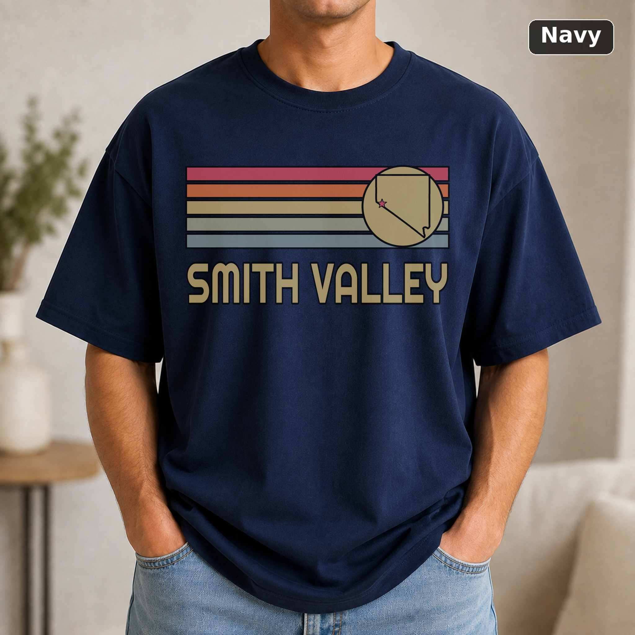 Smith Valley Nevada Retro Map T-Shirt, Vintage Hometown Pride Graphic Tee, State Souvenir Gift 5