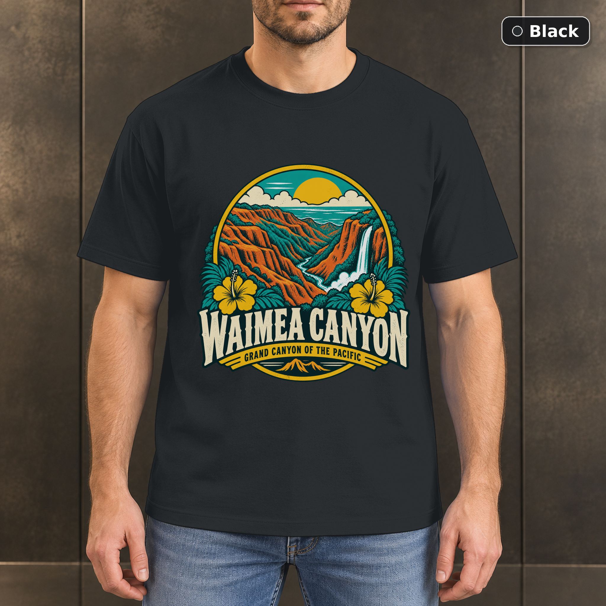 Waimea Canyon Hawaii Retro T-Shirt Design Waimea Canyon Hawaii Retro T-Shirt Design