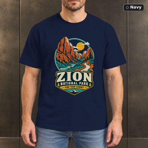 Zion National Park Retro Hiking T-Shirt Design 4