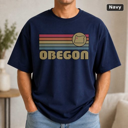 Oregon Retro Sunset State T-Shirt Design 4