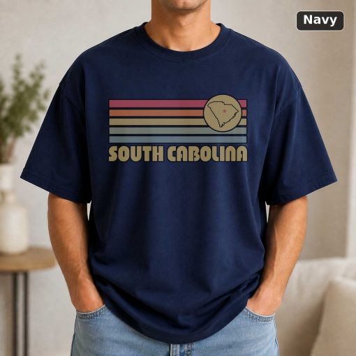 South Carolina Retro Sunset State T-Shirt Design 4