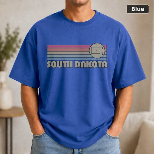 South Dakota Retro Sunset State T-Shirt Design 2