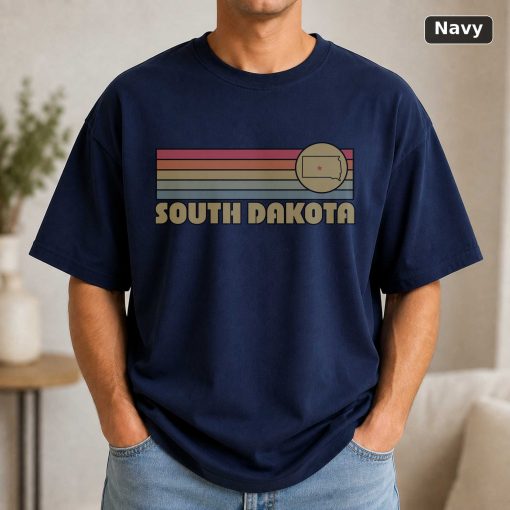 South Dakota Retro Sunset State T-Shirt Design 4