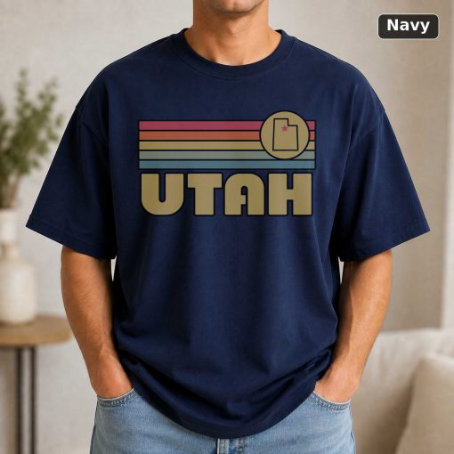 Utah Retro Sunset State T-Shirt Design 4