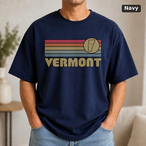 Vermont Retro Sunset State T-Shirt Design 4