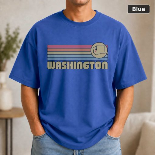 Washington Retro Sunset State T-Shirt Design 2