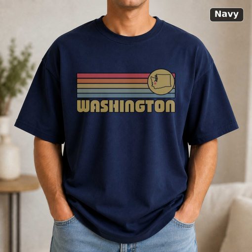 Washington Retro Sunset State T-Shirt Design 4