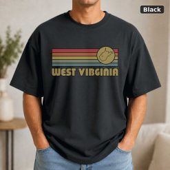 West Virginia Retro Sunset State T-Shirt Design