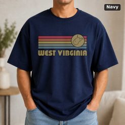 West Virginia Retro Sunset State T-Shirt Design 7