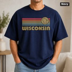 Wisconsin Retro Sunset State T-Shirt Design 7