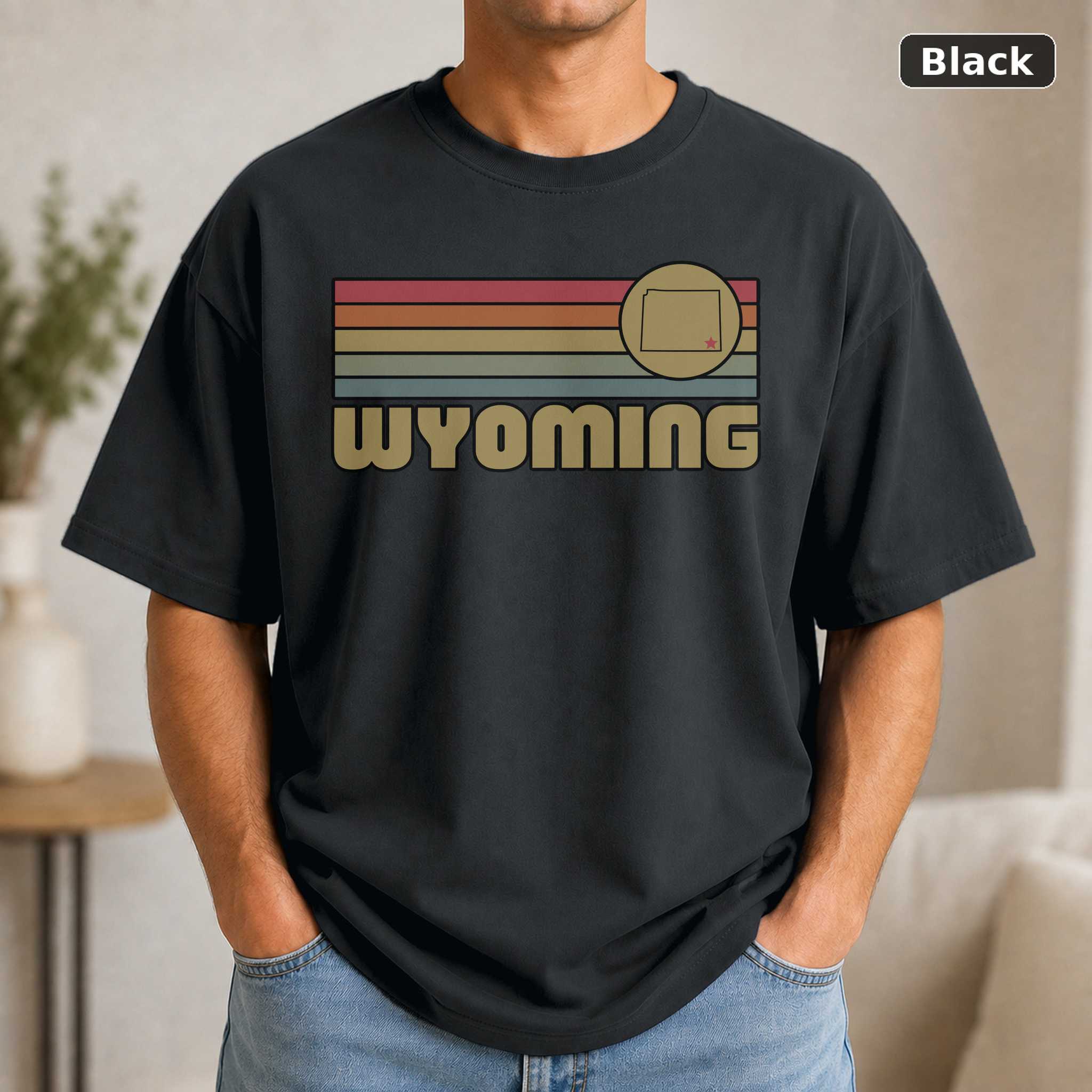 Wyoming Retro Sunset State T-Shirt Design Wyoming Retro Sunset State T-Shirt Design