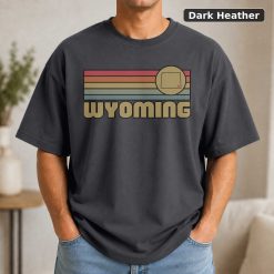 Wyoming Retro Sunset State T-Shirt Design 6