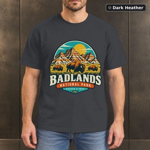 Badlands National Park Retro Adventure T-Shirt Design 3