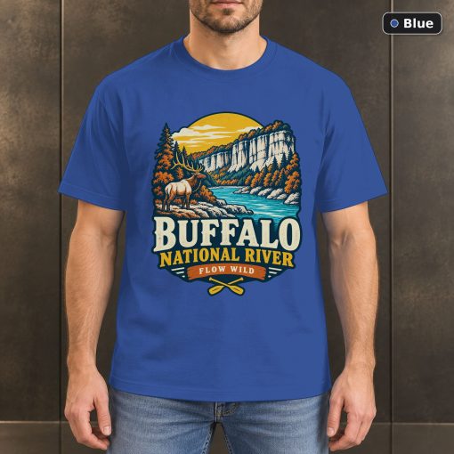 Buffalo National River Arkansas Retro T-Shirt Design 2