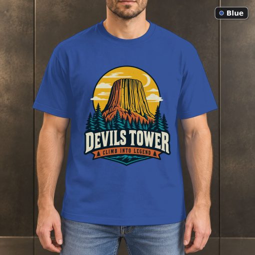 Devils Tower Wyoming Vintage T-Shirt Design 2
