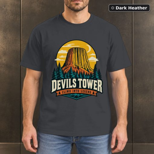 Devils Tower Wyoming Vintage T-Shirt Design 3