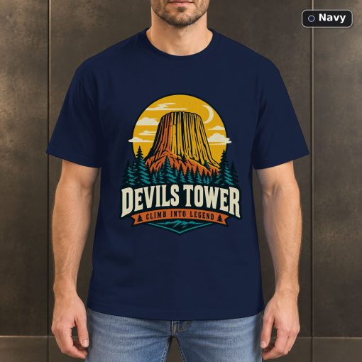 Devils Tower Wyoming Vintage T-Shirt Design 4