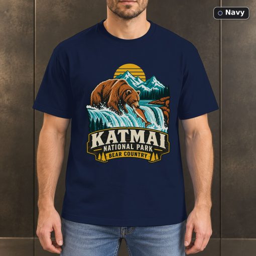 Katmai National Park Alaska Retro T-Shirt Design 4