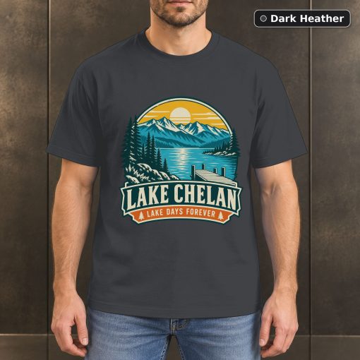 Lake Chelan Washington Retro T-Shirt Design 3
