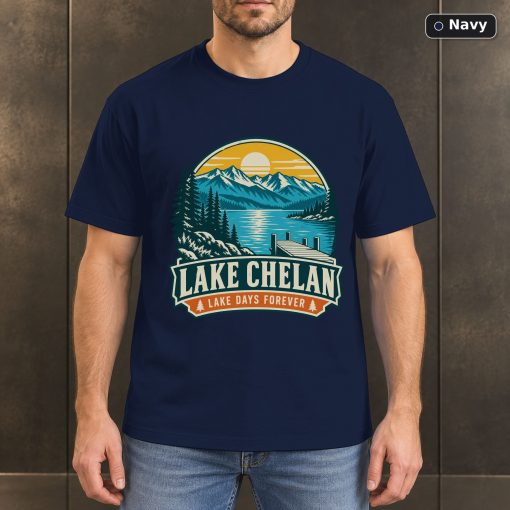 Lake Chelan Washington Retro T-Shirt Design 4