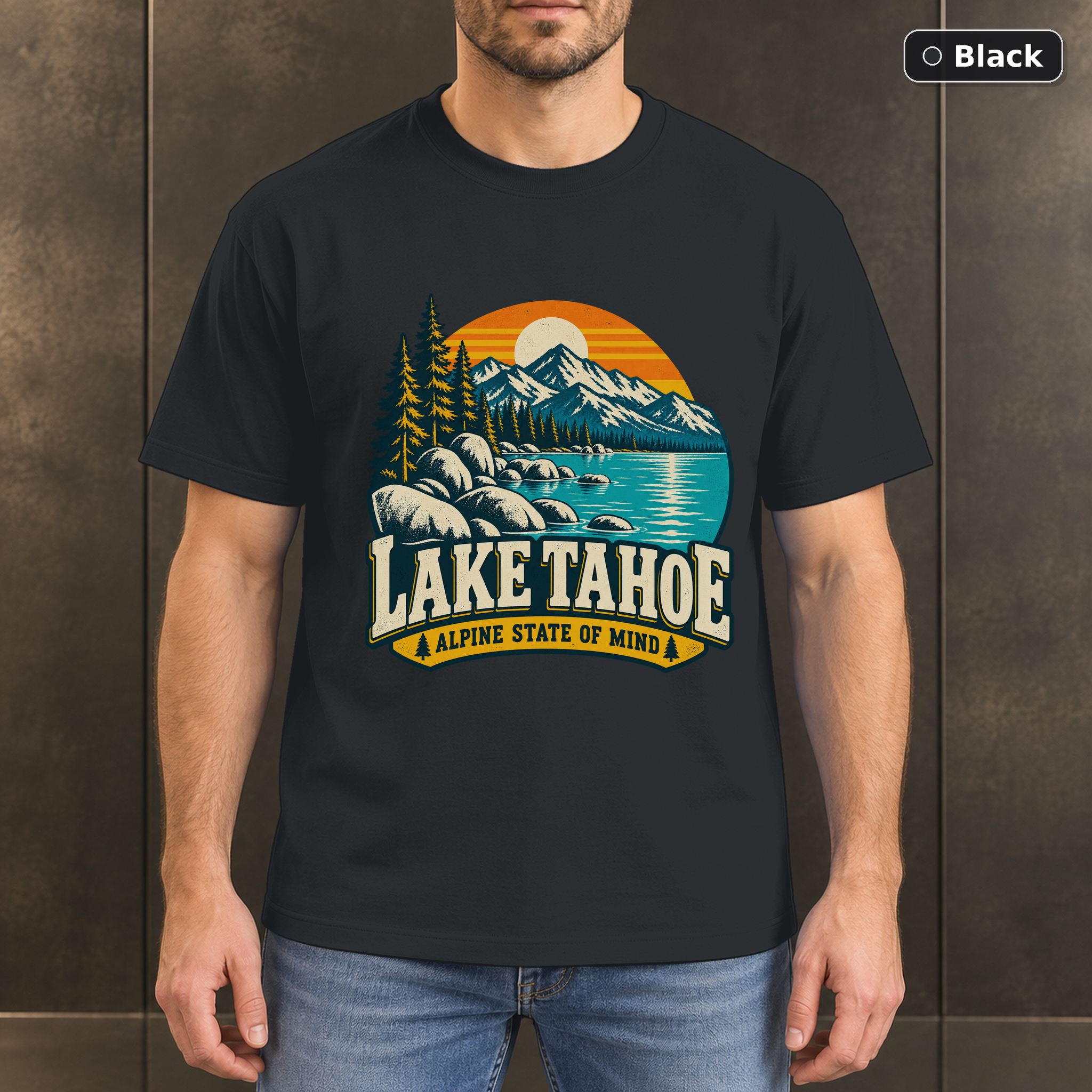 Lake Tahoe Vintage Mountain T-Shirt Design Lake Tahoe Vintage Mountain T-Shirt Design