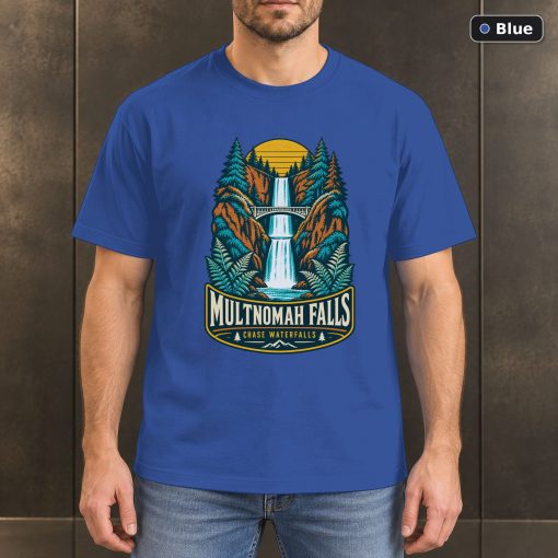 Multnomah Falls Oregon Vintage T-Shirt Design 2