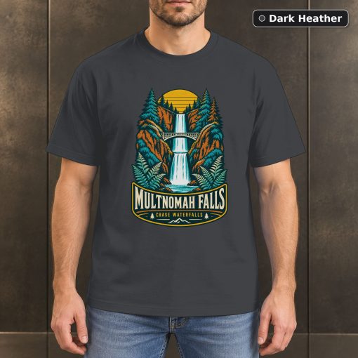 Multnomah Falls Oregon Vintage T-Shirt Design 3